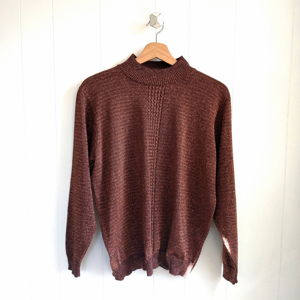 ☆ ALFRED DUNNER Metallic Rosewood Pullover